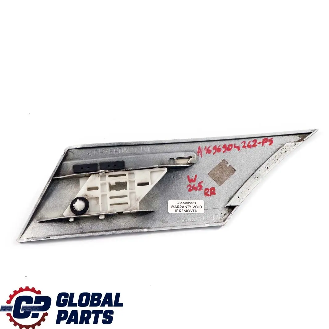 Mercedes-Benz W245 Protective Strip Right Rear Fender Polar Silver A1696983462 to with Part number A1696904262 Mercedes-Benz W245 Protective Strip Right Rear Fender Polar Silver A1696983462 - SKU A1696904262-PS - Part number A1696904262