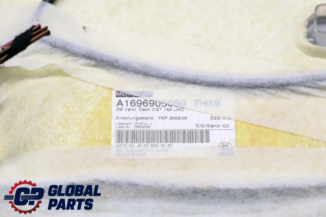 Class W245 Headlining Lift Up Slide Back Sunroof Grey to Mercedes B with Part number A1696905050 Mercedes B Class W245 Headlining Lift Up Slide Back Sunroof Grey - SKU A1696905050 - Part number A1696905050