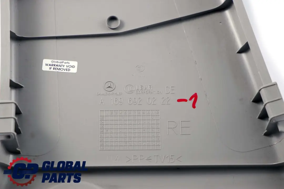 Mercedes A B Class W169 W245 Column B-Pillar Trim Panel Right Grey - SKU A1696920222-1 - Part number A1696920222