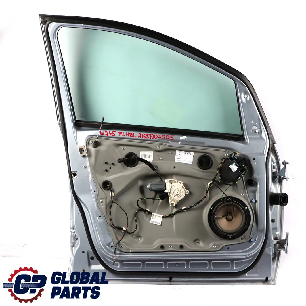 Mercedes-Benz B-Class W245 Door Front Left N/S Horizon Blue Metallic - 391 to with Part number A1697202505 Mercedes-Benz B-Class W245 Door Front Left N/S Horizon Blue Metallic - 391 - SKU A1697202505-HBL - Part number A1697202505