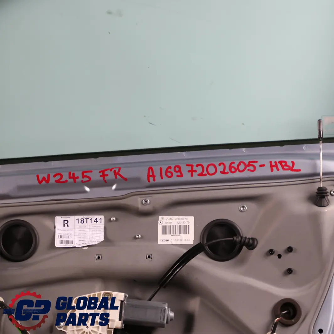 Mercedes-Benz B-Class W245 Door Front Right O/S Horizon Blue Metallic - 391 to  with Part number A1697202605  Mercedes-Benz B-Class W245 Door Front Right O/S Horizon Blue Metallic - 391 - SKU A1697202605-HBL - Part number A1697202605