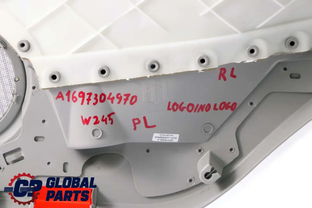 Class W245 Rear Left N/S Door Card Trim Panel Cloth Grey to Mercedes B with Part number A1697304970 Mercedes B Class W245 Rear Left N/S Door Card Trim Panel Cloth Grey - SKU A1697304970 - Part number A1697304970