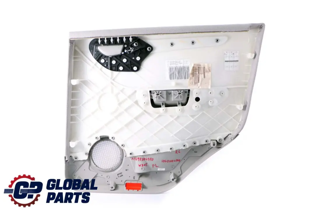 Class W245 Rear Left N/S Door Card Trim Panel Cloth Grey to Mercedes B with Part number A1697304970 Mercedes B Class W245 Rear Left N/S Door Card Trim Panel Cloth Grey - SKU A1697304970 - Part number A1697304970