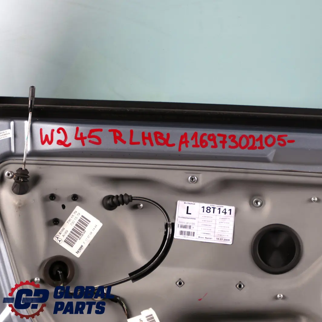 Mercedes-Benz B-Class W245 Door Rear Left N/S Horizon Blue Metallic - 391 to with Part number A1697302105 Mercedes-Benz B-Class W245 Door Rear Left N/S Horizon Blue Metallic - 391 - SKU A1697302105-HBL - Part number A1697302105