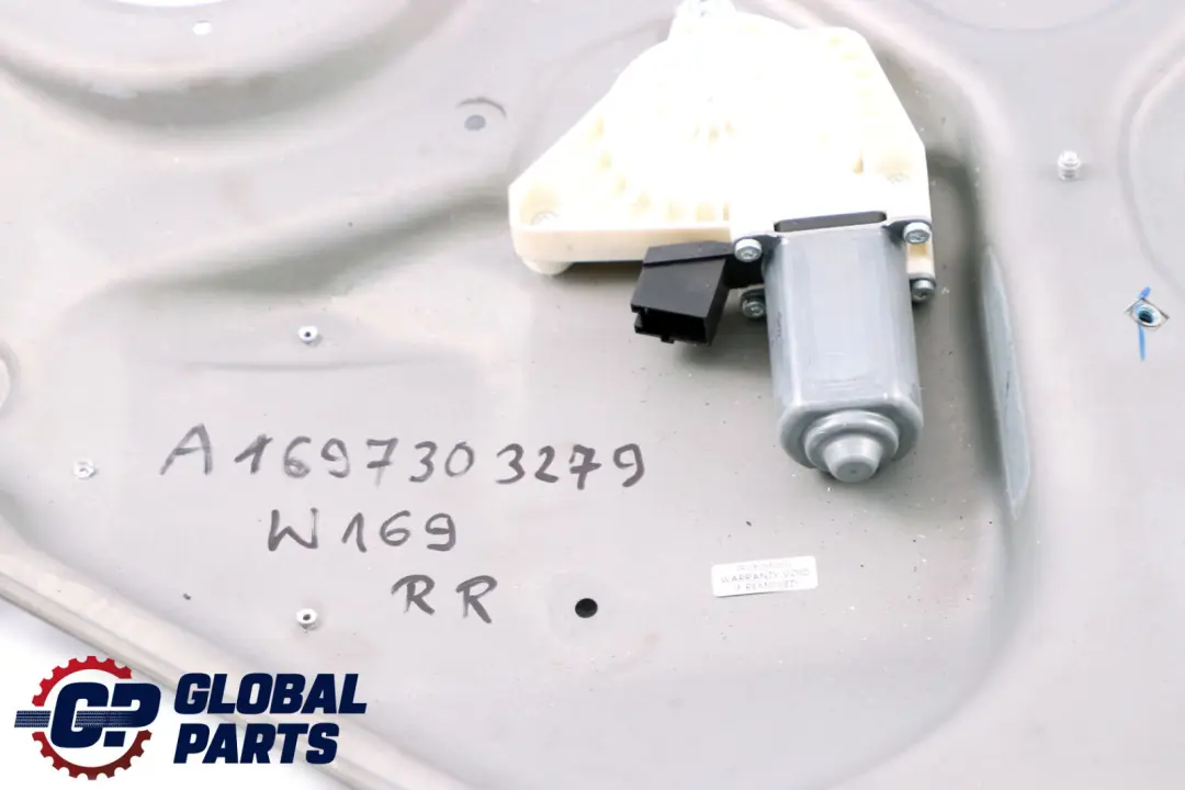 Elevador Ventana Lateral Derecha Puerta Trasera para Mercedes W169 Motor con número de pieza A1697303279 Mercedes W169 Motor Elevador Ventana Lateral Derecha Puerta Trasera - SKU A1697303279 - Número de pieza A1697303279