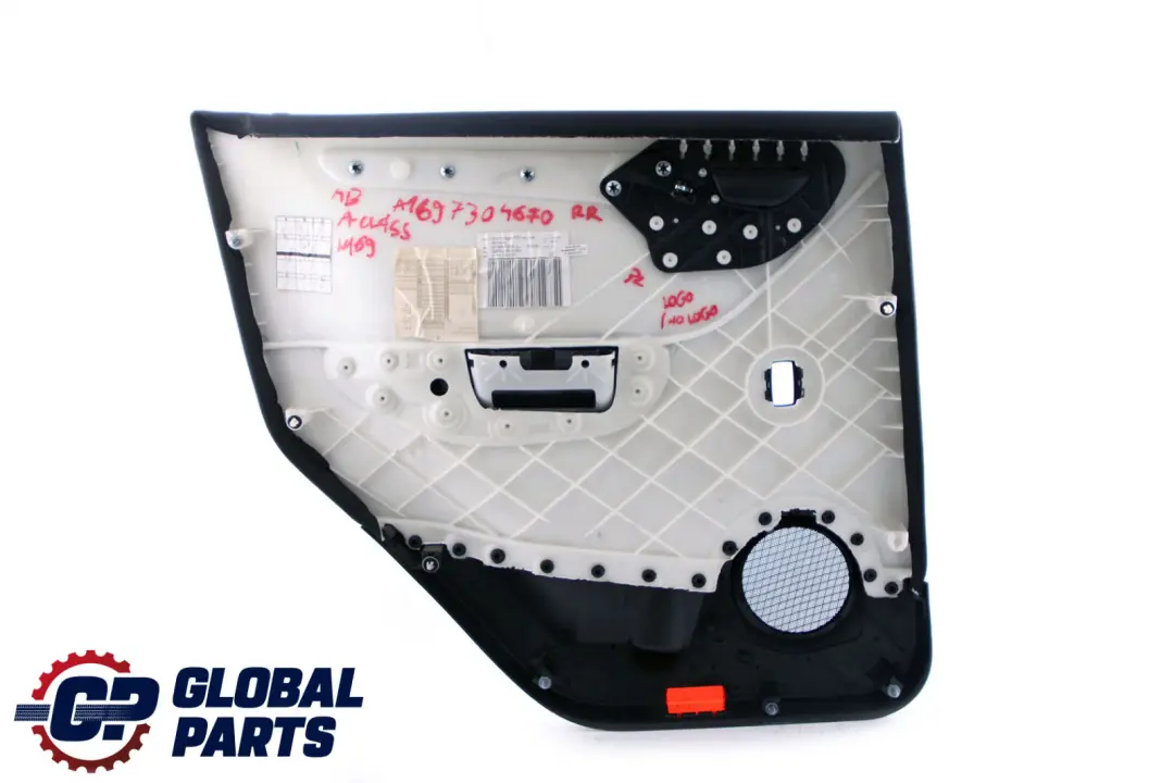 Mercedes A-Class W169 Rear Right O/S Door Card Trim Panel Cloth Black - SKU A1697304670 - Part number A1697304670