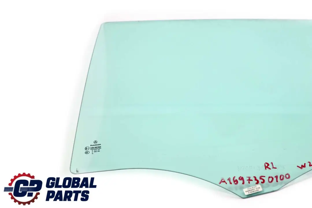 Mercedes W245 Vitre arrière gauche verte AS2 - SKU A1697350100 - Numéro de pièce A1697350100