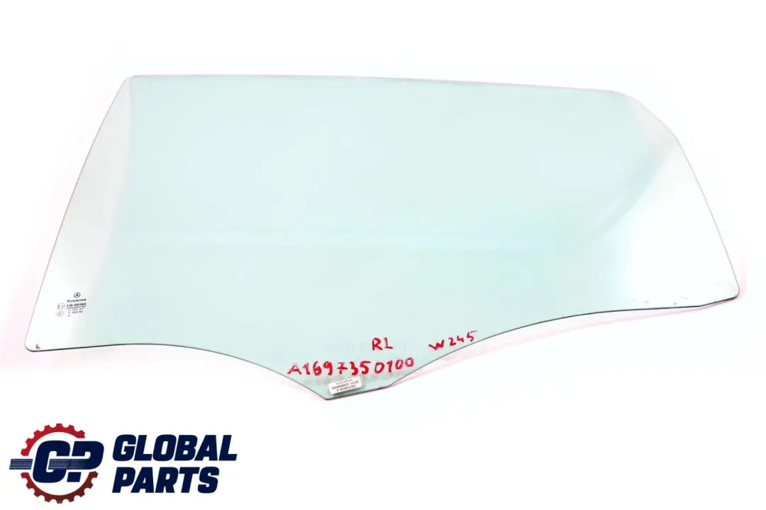 Vitre arrière gauche verte AS2 pour Mercedes W245 à propos du numéro de pièce A1697350100 Mercedes W245 Vitre arrière gauche verte AS2 - SKU A1697350100 - Numéro de pièce A1697350100