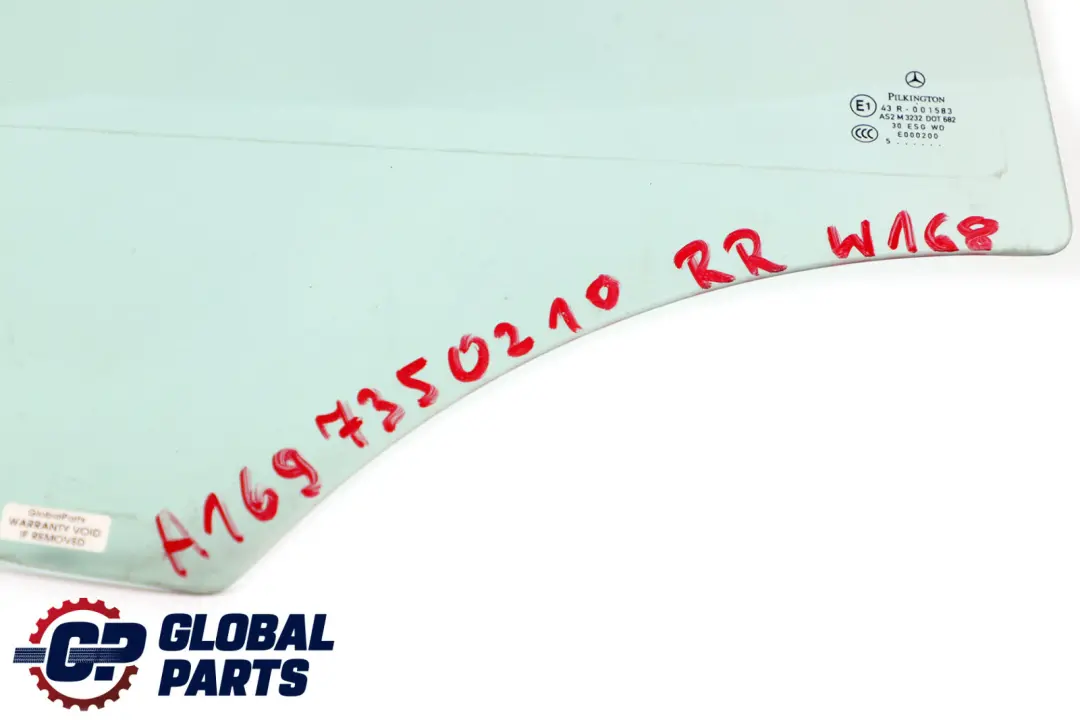  Mercedes-Benz A-Class W169 Rear Door Right O/S Window Glass AS2 - SKU A1697350210 - Part number A1697350210