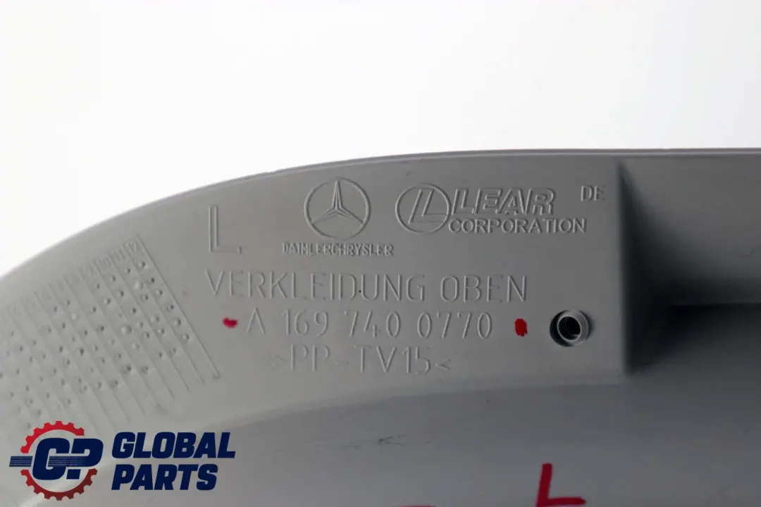 Trim Cover Left N/S Window Tailgate Frame Grey to Mercedes W245 Rear with Part number A1697400770 Mercedes W245 Rear Trim Cover Left N/S Window Tailgate Frame Grey - SKU A1697400770 - Part number A1697400770