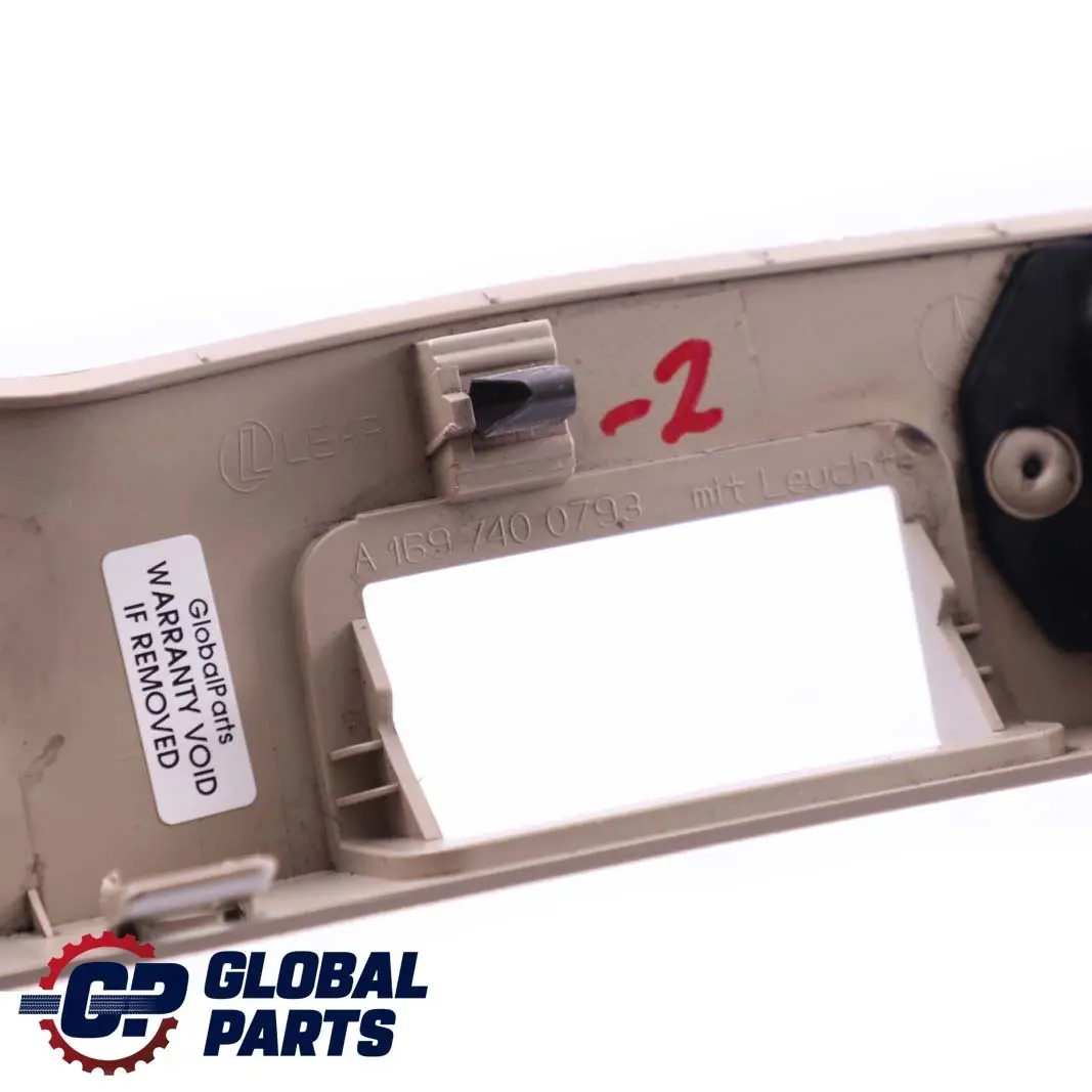 Mercedes-Benz A B W169 W245 Tailgate Handle Light Trim Cover Beige to with Part number A1697400793 Mercedes-Benz A B W169 W245 Tailgate Handle Light Trim Cover Beige - SKU A1697400793-2 - Part number A1697400793