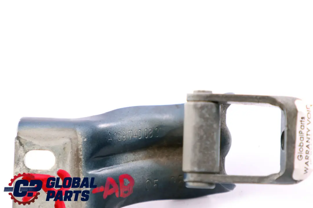 Trunk Tailgate Rear Right O/S Hinge Blue to Mercedes A-Class W169 with Part number A1697400837 Mercedes A-Class W169 Trunk Tailgate Rear Right O/S Hinge Blue - SKU A1697400837-AB - Part number A1697400837