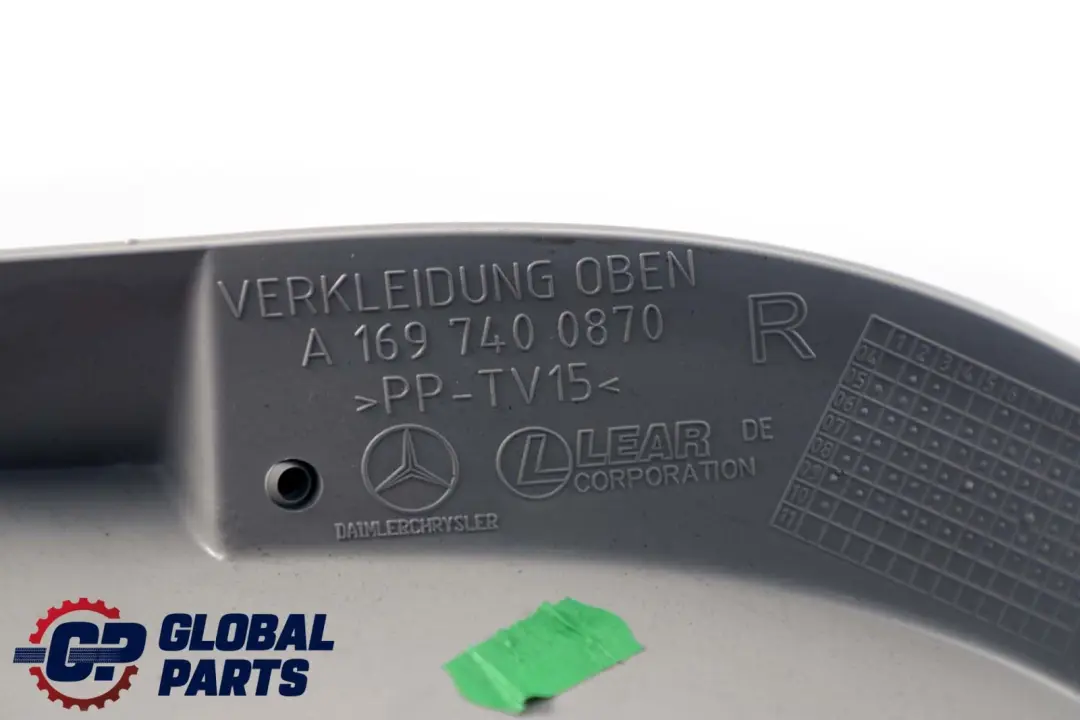 Classe B W245 Rivestimento Destra Cornice Finestrino Grigio per Mercedes con numero di parte A1697400870 Mercedes Classe B W245 Rivestimento Destra Cornice Finestrino Grigio - SKU A1697400870 - Numero di parte A1697400870