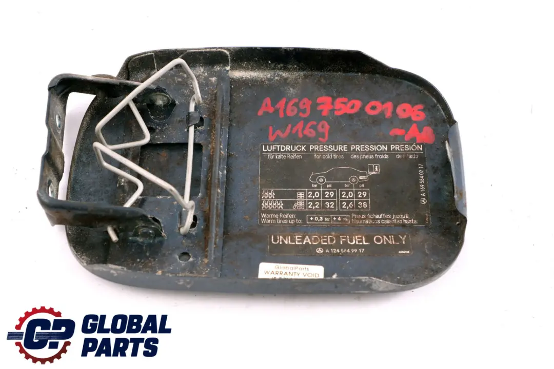  Mercedes-Benz A-Class W169 Fuel Flap Tank Cap Cover Atoll Blue Metallic 375U - SKU A1697500106-AB - Part number A1697500106