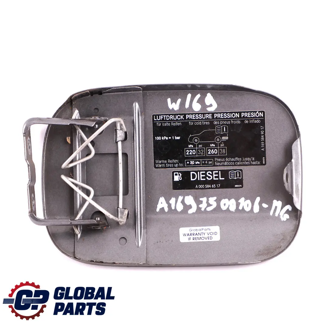 Mercedes-Benz A W169 Fuel Flap Tank Cap Cover Mountain Gray Metallic Finish 787 to with Part number A1697500106 Mercedes-Benz A W169 Fuel Flap Tank Cap Cover Mountain Gray Metallic Finish 787 - SKU A1697500106-MG - Part number A1697500106