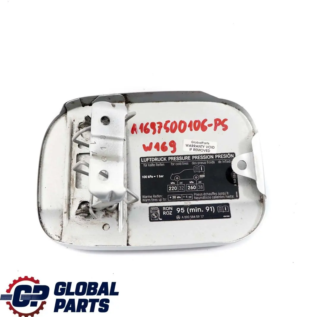 Mercedes W169 Tapa del Deposito De Combustible Plata Polar Metalizado - 761 - SKU A1697500106-PS - Número de pieza A1697500106