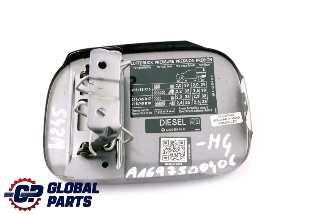 Mercedes-Benz B-Class W245 Fuel Flap Tank Cap Cover Mountain Gray Grey to with Part number A1697500406 Mercedes-Benz B-Class W245 Fuel Flap Tank Cap Cover Mountain Gray Grey - SKU A1697500406-MB - Part number A1697500406