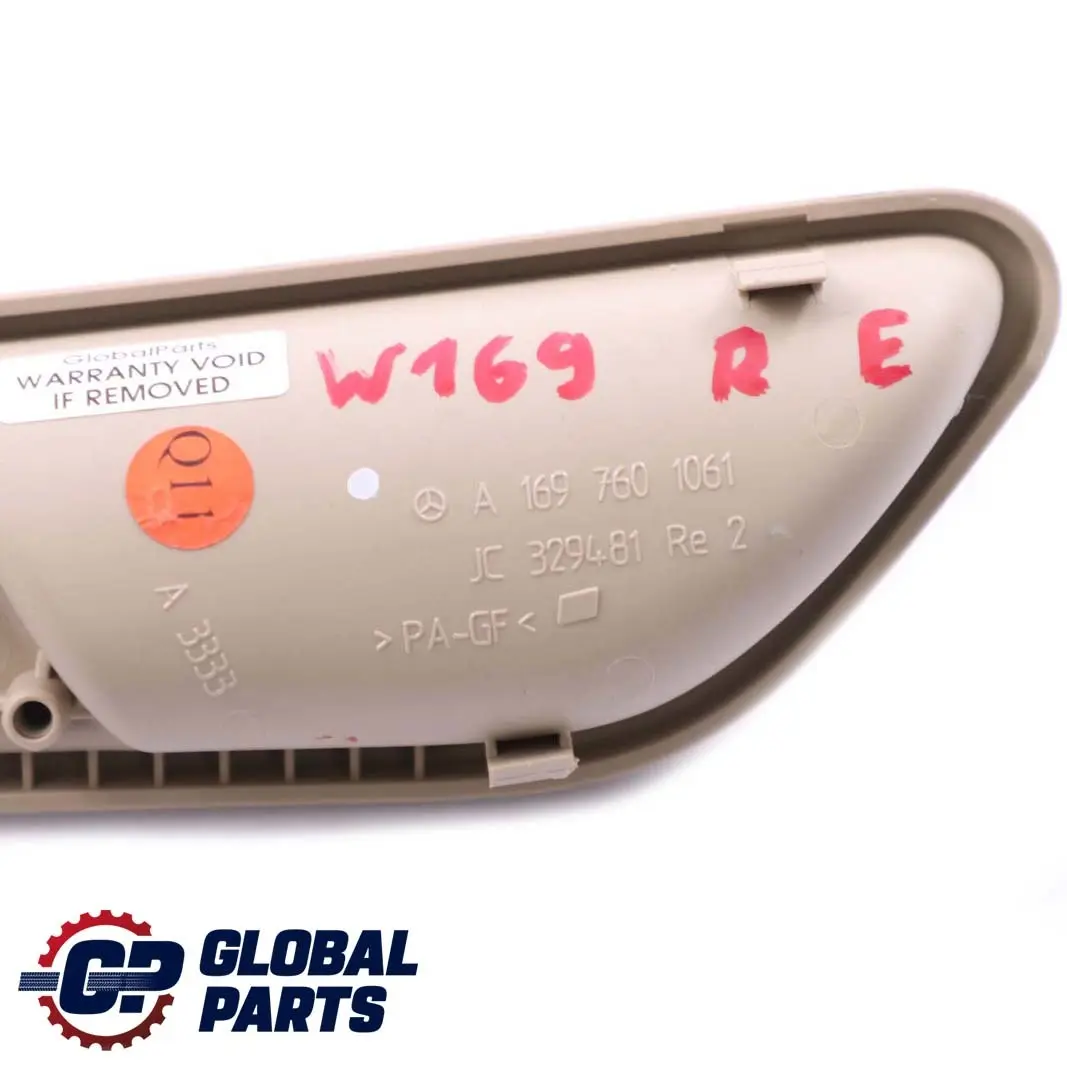 Mercedes Classe A B W169 W245 Poignée de porte intérieure avant droite Beige - SKU A1697601061 - Numéro de pièce A1697601061