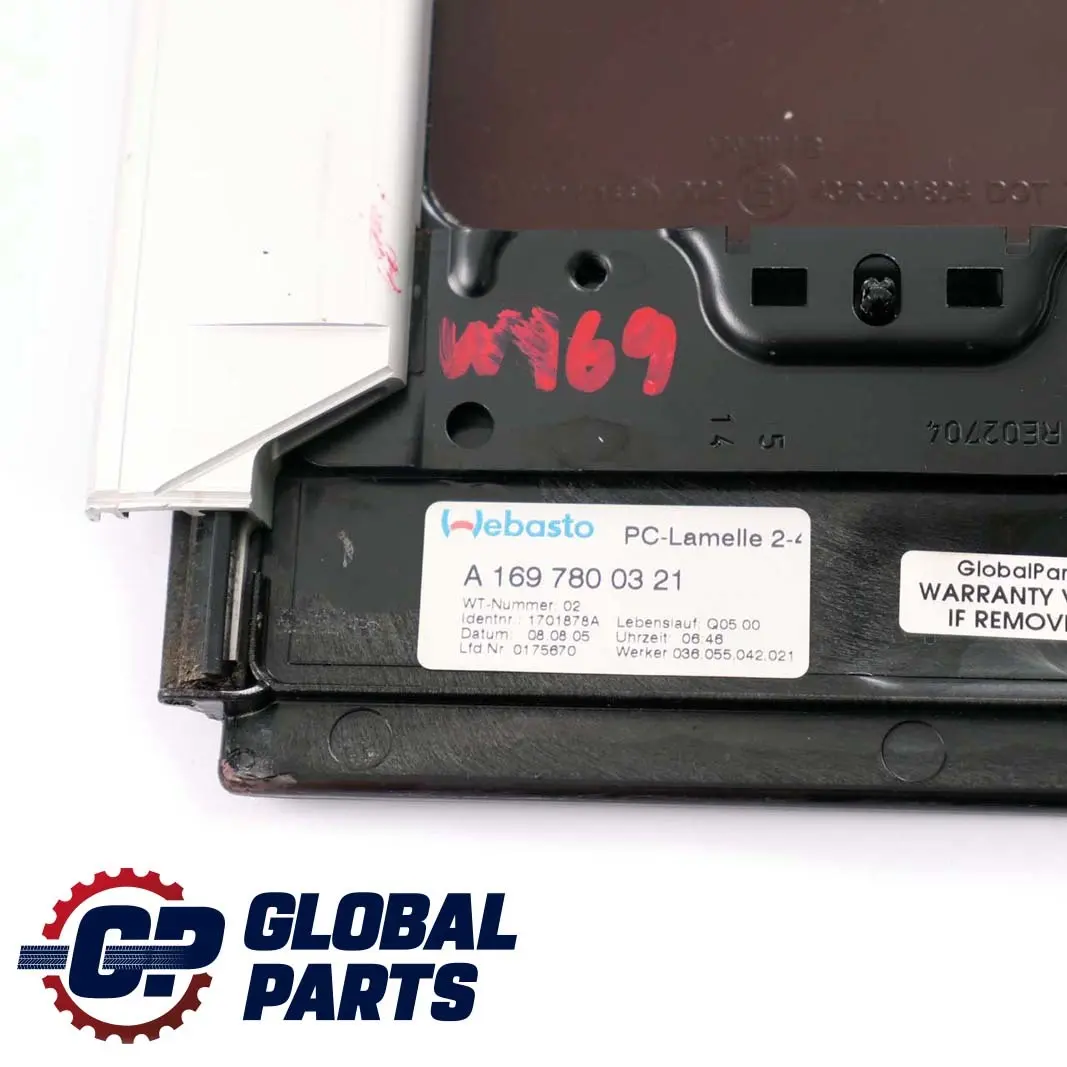 Mercedes-Benz A B Class W169 W245 Air Deflector Lamella Glass Roof to with Part number A1697800321 Mercedes-Benz A B Class W169 W245 Air Deflector Lamella Glass Roof - SKU A1697800321 - Part number A1697800321