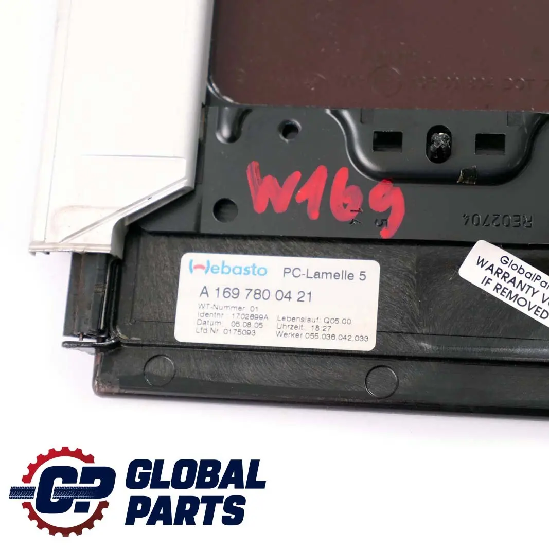 Mercedes-Benz A B Class W169 W245 Air Deflector Lamella Glass Roof to with Part number A1697800421 Mercedes-Benz A B Class W169 W245 Air Deflector Lamella Glass Roof - SKU A1697800421 - Part number A1697800421