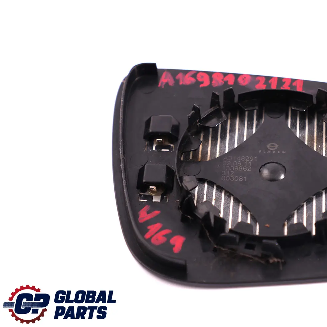 Mercedes-Benz A B Class W169 W245 Left N/S Door Wing Mirror Glass to with Part number A1698102121 Mercedes-Benz A B Class W169 W245 Left N/S Door Wing Mirror Glass - SKU A1698102121 - Part number A1698102121