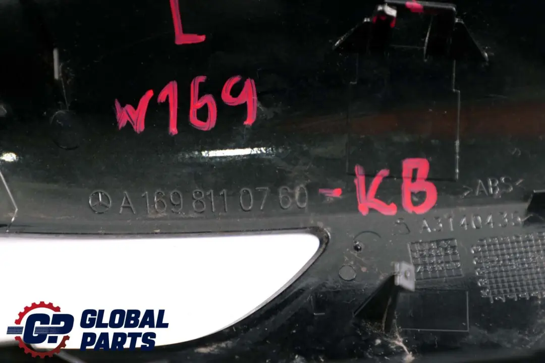 Mercedes A B Klasse W169 W245 Links Abdeckung Flügelspiegelgehäuse Kosmos Blac - SKU A1698110760-KB - Teilenummer A1698110760