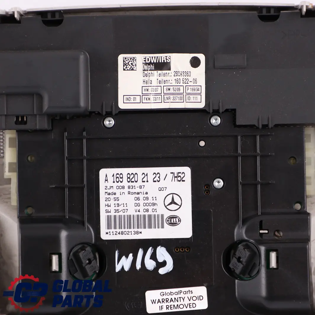  Mercedes-Benz W169 W245 Unité de contrôle éclairage intérieur toit - SKU A1698202123 - Numéro de pièce A1698202123