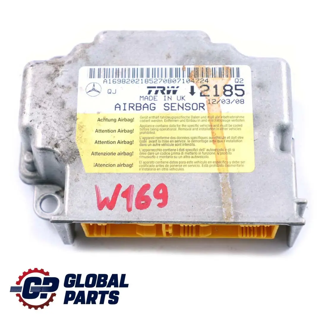  Mercedes-Benz A-Class W169 Airbag System Control Unit Module ECU - SKU A1698202185 - Part number A1698202185