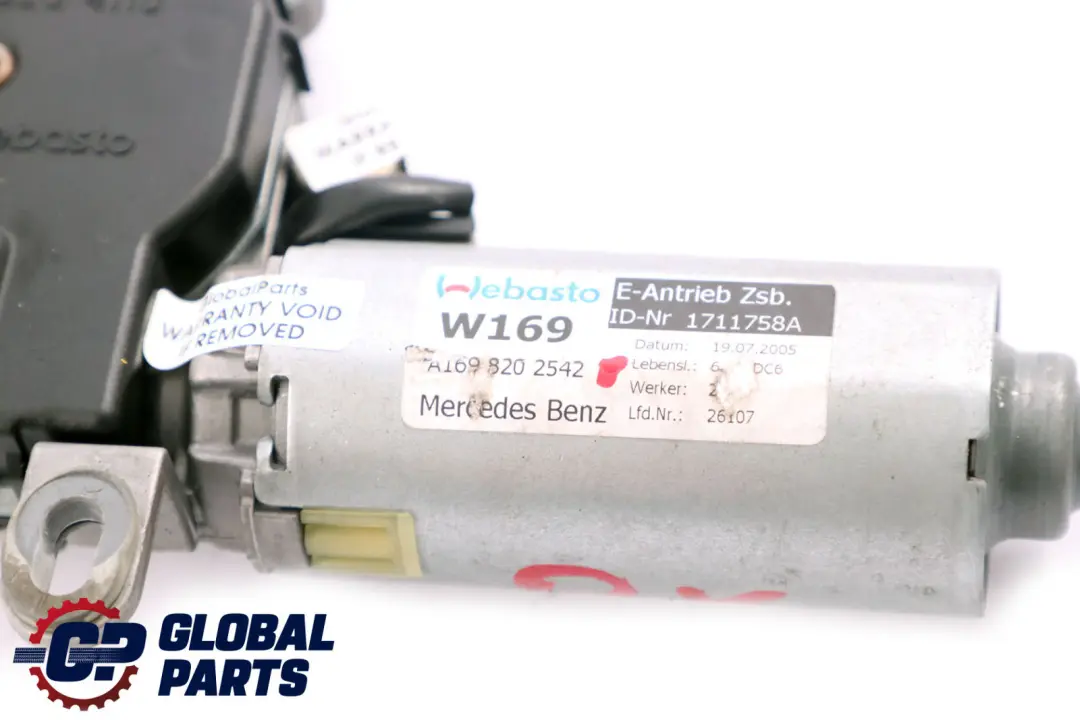  Mercedes-Benz A B Klasse W169 W245 Elektrischer Schiebedachmotor - SKU A1698202542 - Teilenummer A1698202542