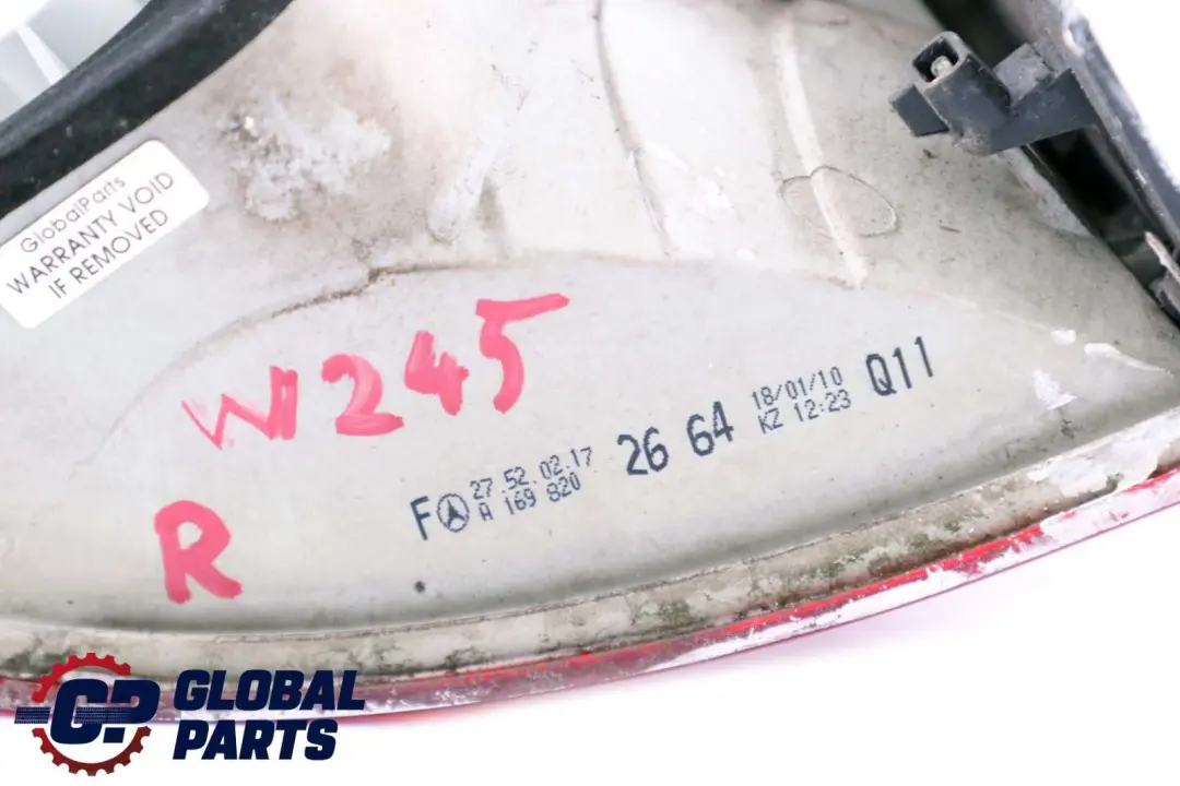 Mercedes W245 Hinten Rechts O/S Rücklicht Lampe Geräuchert - SKU A1698202664 - Teilenummer A1698202664