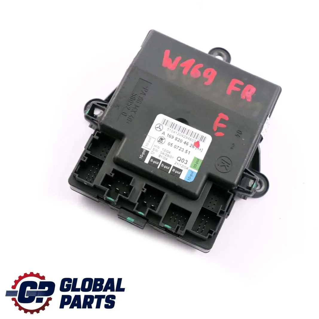 Puerta Delantera Derecha Modulo De Unidad De Control para Mercedes W169 con número de pieza A1698204626 Mercedes W169 Puerta Delantera Derecha Modulo De Unidad De Control - SKU A1698204626 - Número de pieza A1698204626