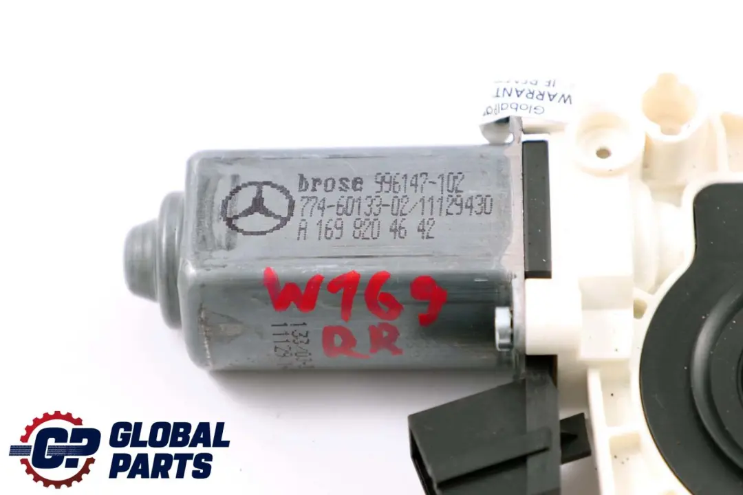 Class W169 W245 Rear Right O/S Window Motor Regulator to Mercedes A B with Part number A1698204642 Mercedes A B Class W169 W245 Rear Right O/S Window Motor Regulator - SKU A1698204642 - Part number A1698204642