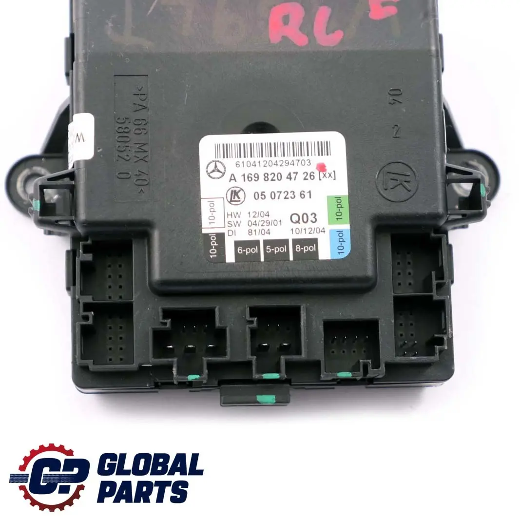 Porta posteriore sinistra N/S Modulo unit? controllo per Mercedes W169 con numero di parte A1698204726 Mercedes W169 Porta posteriore sinistra N/S Modulo unit? controllo - SKU A1698204726 - Numero di parte A1698204726