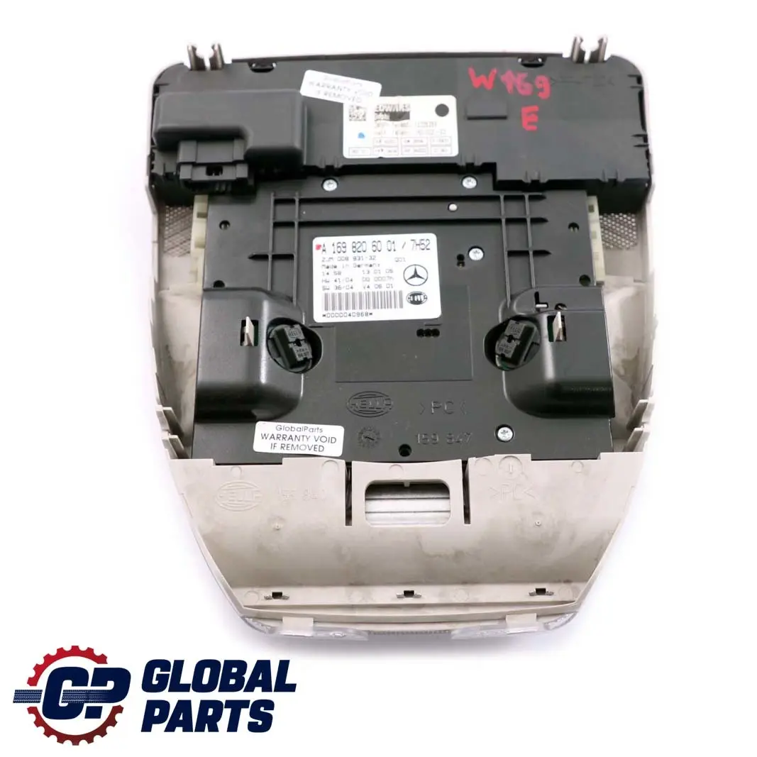 Mercedes-Benz A-Class W169 Interior Roof Light Reading Lamp Grey  - SKU A1698206001 - Part number A1698206001