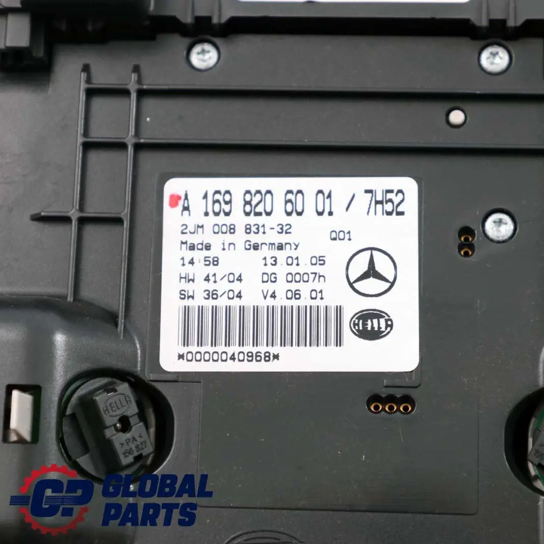 Mercedes-Benz A-Class W169 Interior Roof Light Reading Lamp Grey  - SKU A1698206001 - Part number A1698206001