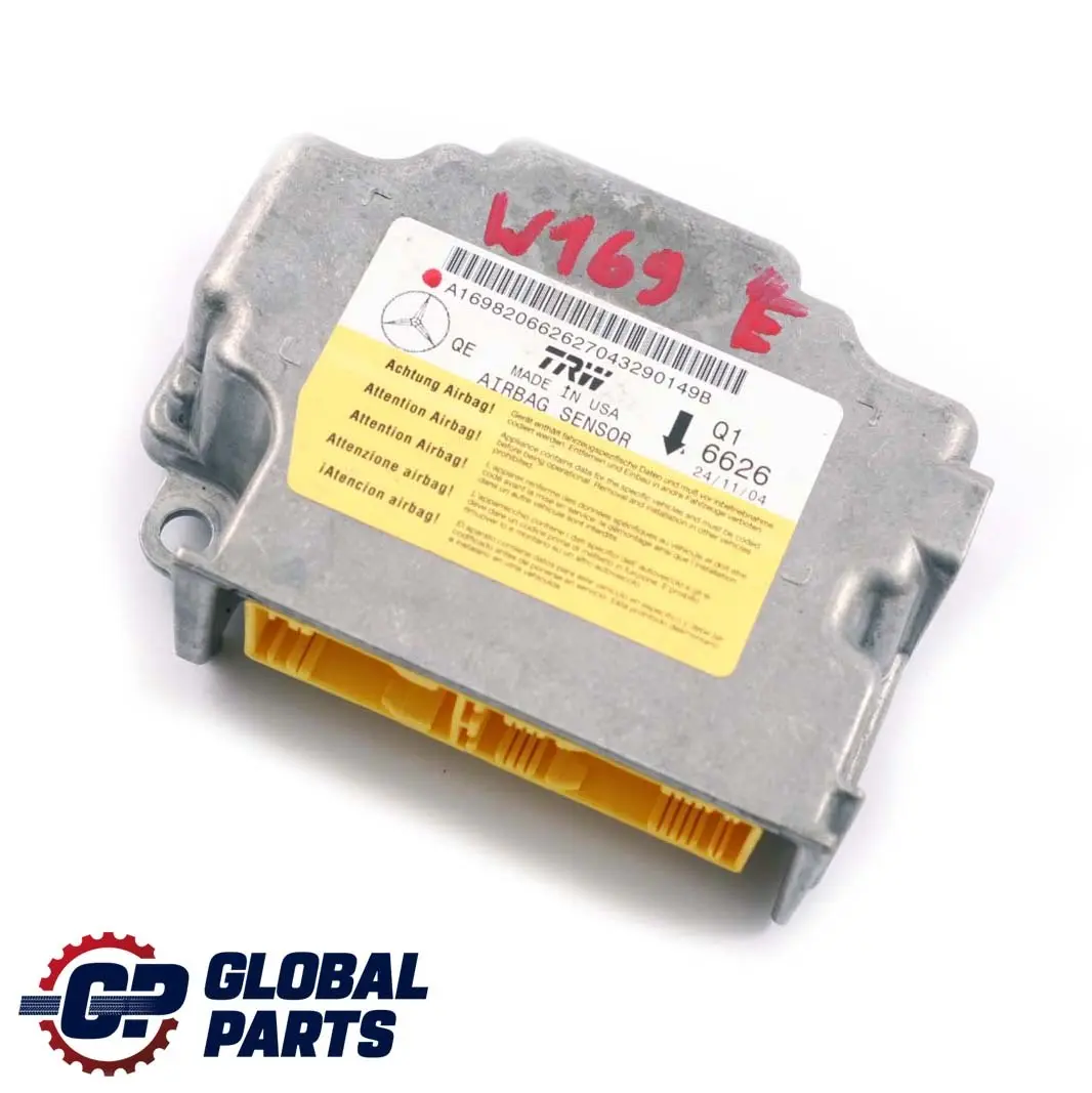  Mercedes-Benz A B W169 W245 Airbag System Control Unit Module ECU - SKU A1698206626 - Part number A1698206626
