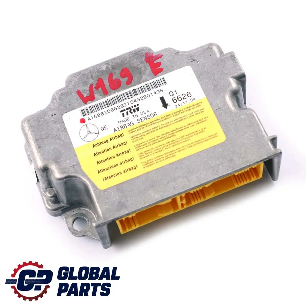 Unidad de Control del Sistema de Airbag Módulo ECU para Mercedes W169 W245 con número de pieza A1698206626 Mercedes W169 W245 Unidad de Control del Sistema de Airbag Módulo ECU - SKU A1698206626 - Número de pieza A1698206626