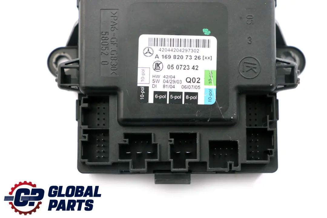 Unidad control de la puerta delantera izquierda para Mercedes W169 W245 con número de pieza A1698207326 Mercedes W169 W245 Unidad control de la puerta delantera izquierda - SKU A1698207326 - Número de pieza A1698207326