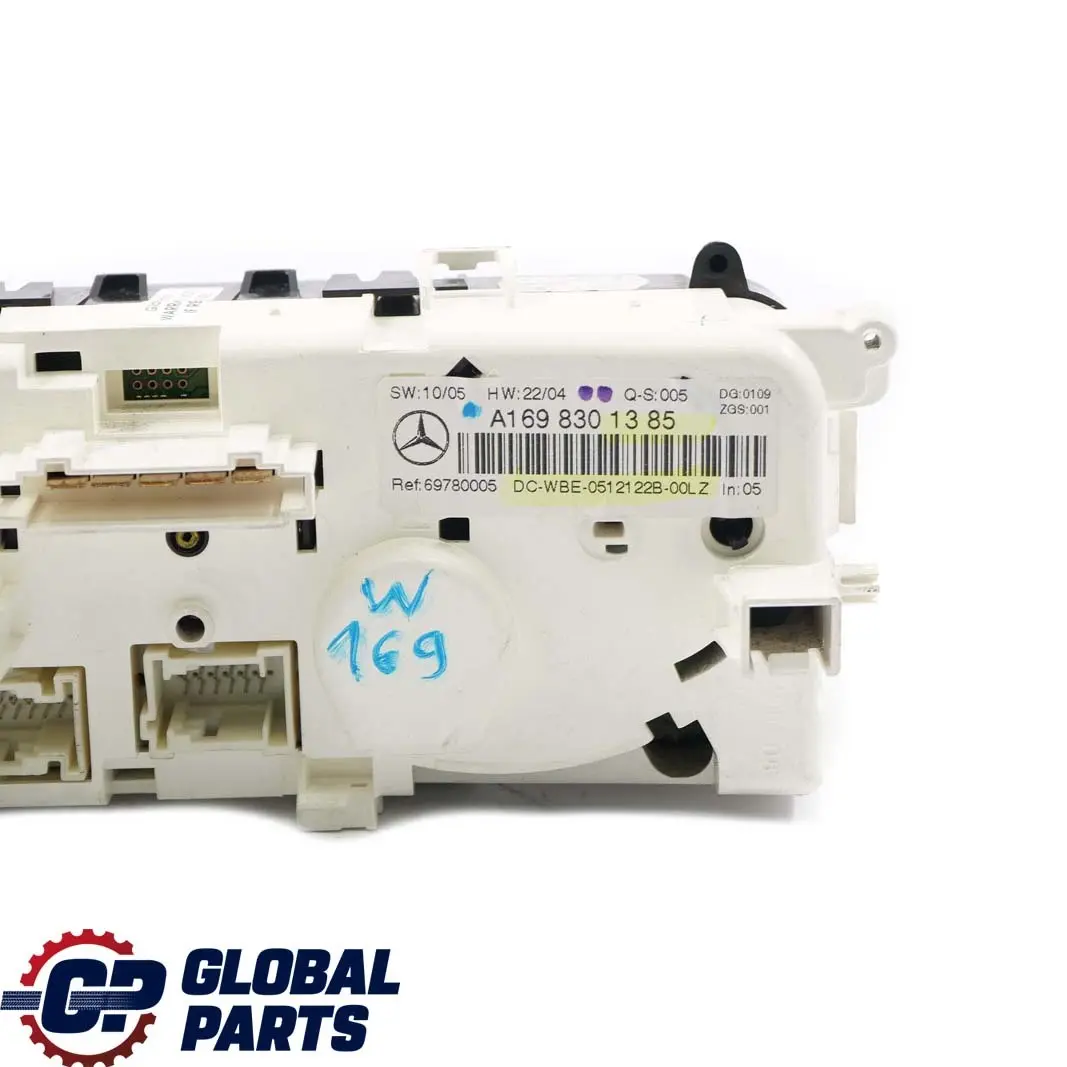  Mercedes-Benz A B Klasse W169 W245 Klimabedienteil Schalterblock - SKU A1698301385 - Teilenummer A1698301385