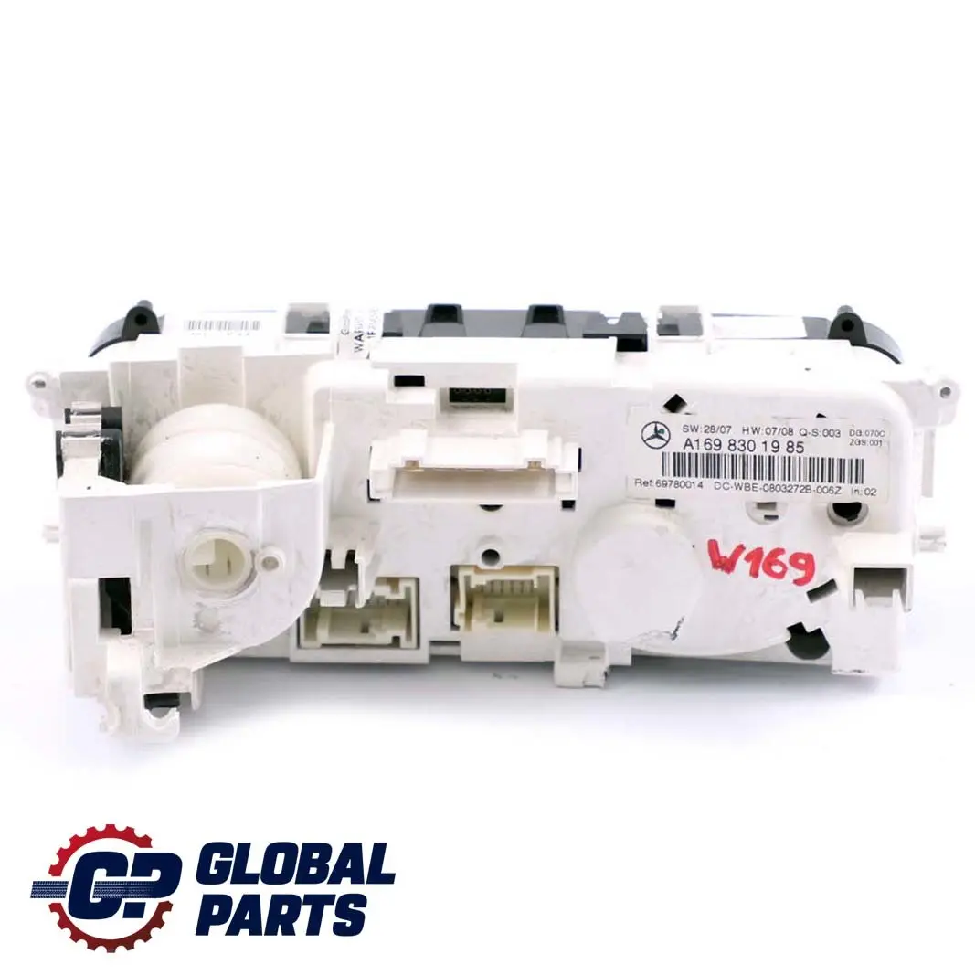 Mercedes-Benz A Class W169 Heater Climate Control Unit Switch Panel to with Part number A1698301985 Mercedes-Benz A Class W169 Heater Climate Control Unit Switch Panel - SKU A1698301985 - Part number A1698301985