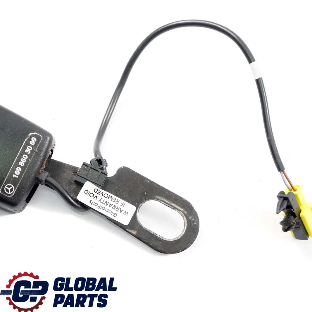 Mercedes A B W169 W245 Hebilla cierre del cinturón seguridad trasero derecho - SKU A1698603069-1 - Número de pieza A1698603069
