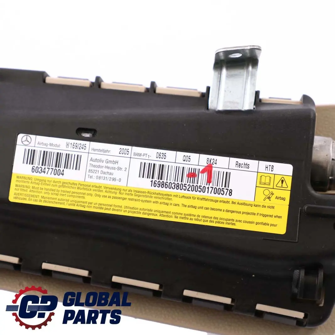Mercedes-Benz A B Class W169 W245 Front Right Seat O/S Airbag  - SKU A1698603805-1 - Part number A1698603805