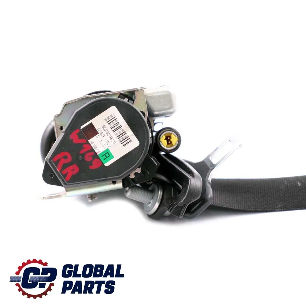 Right O/S Seat Belt Black to Mercedes W169 Rear with Part number A1698605885 Mercedes W169 Rear Right O/S Seat Belt Black - SKU A1698605885 - Part number A1698605885