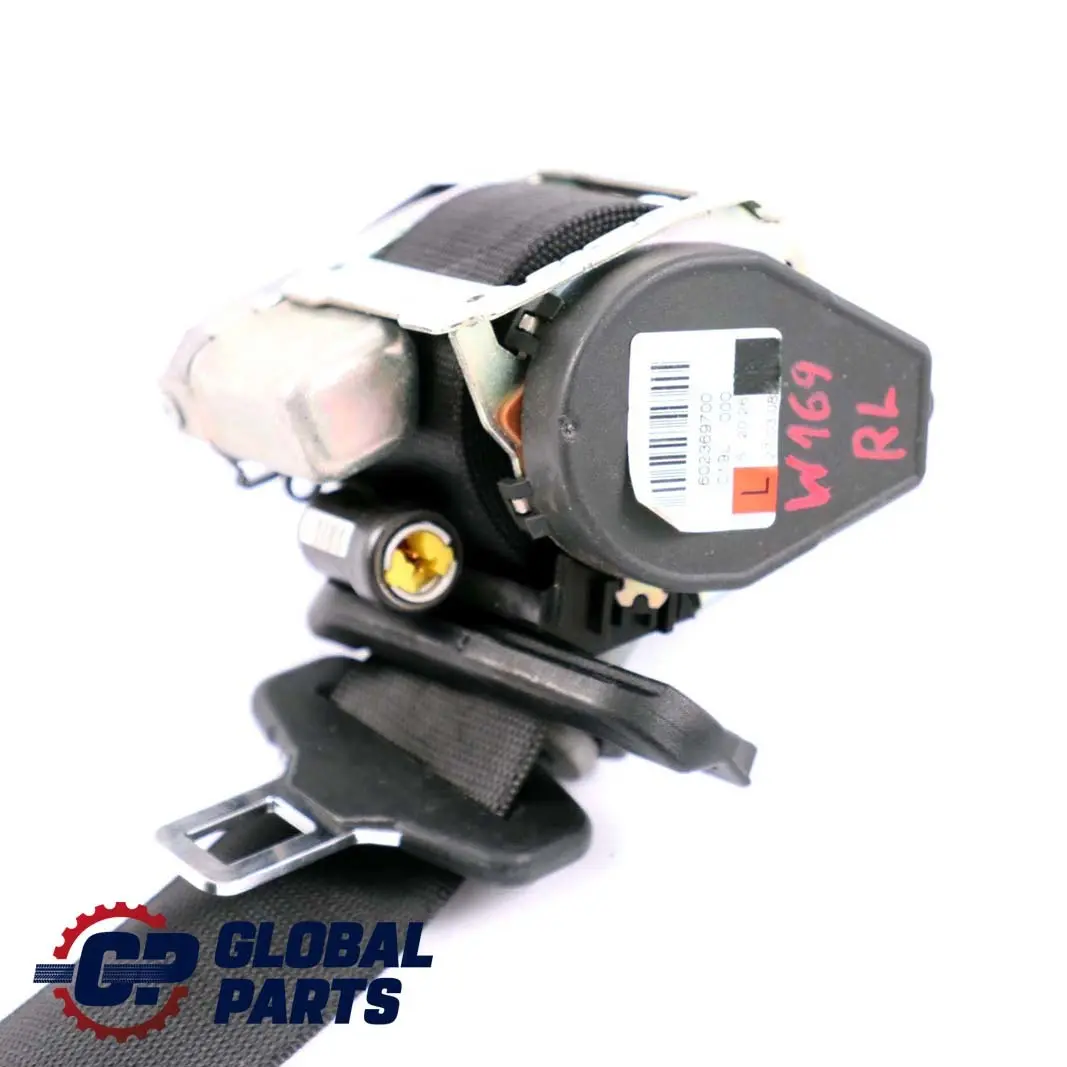 Cinturón Seguridad Trasero Izquierdo Negro para Mercedes W169 con número de pieza A1698606185 Mercedes W169 Cinturón Seguridad Trasero Izquierdo Negro - SKU A1698606185 - Número de pieza A1698606185