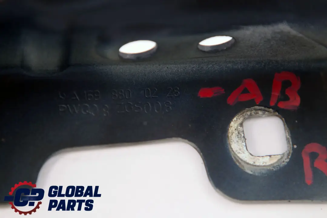 Hinge Right O/S Bonnet Front Atoll Blue 375U to Mercedes A-Class W169 with Part number A1698800228 Mercedes A-Class W169 Hinge Right O/S Bonnet Front Atoll Blue 375U - SKU A1698800228-AB - Part number A1698800228