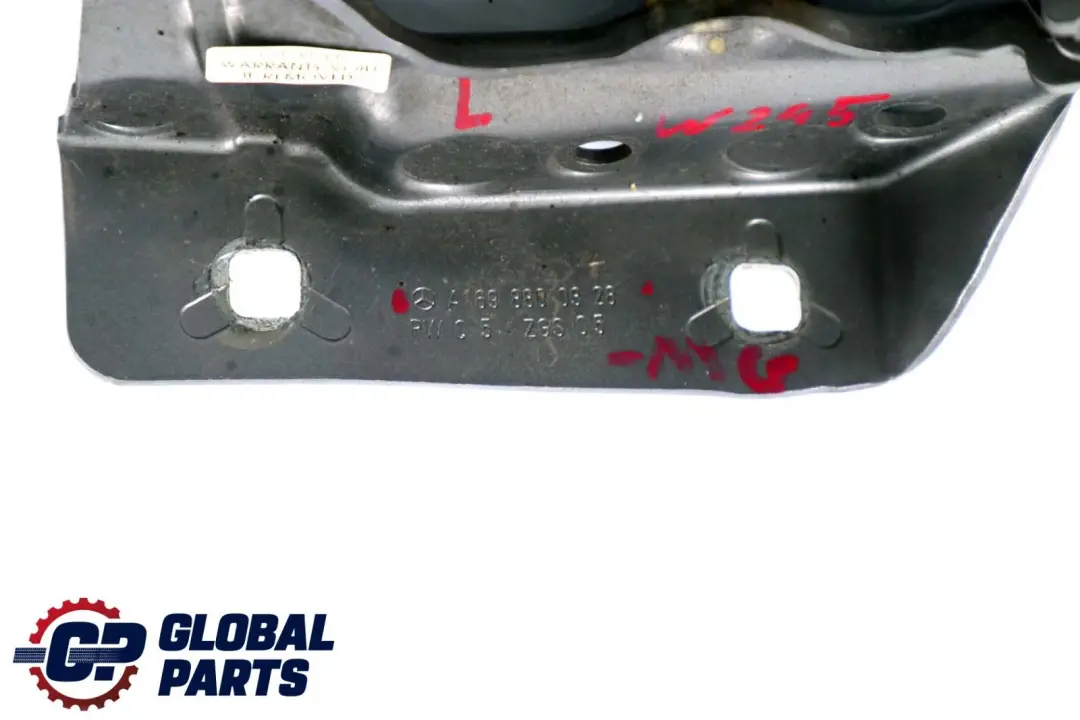 Cerniera Sinistra Cofano Anteriore Grigio Montagna per Mercedes W245 con numero di parte A1698800328 Mercedes W245 Cerniera Sinistra Cofano Anteriore Grigio Montagna - SKU A1698800328-MG - Numero di parte A1698800328