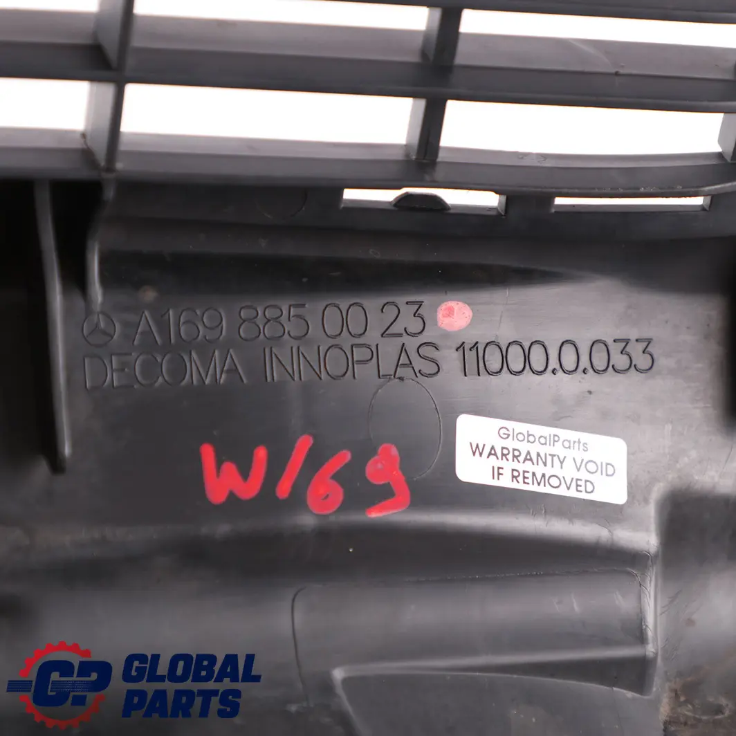 Front Bumper Center Grid Lower Grille Cover Trim to Mercedes W169 with Part number A1698850023 Mercedes W169 Front Bumper Center Grid Lower Grille Cover Trim - SKU A1698850023 - Part number A1698850023
