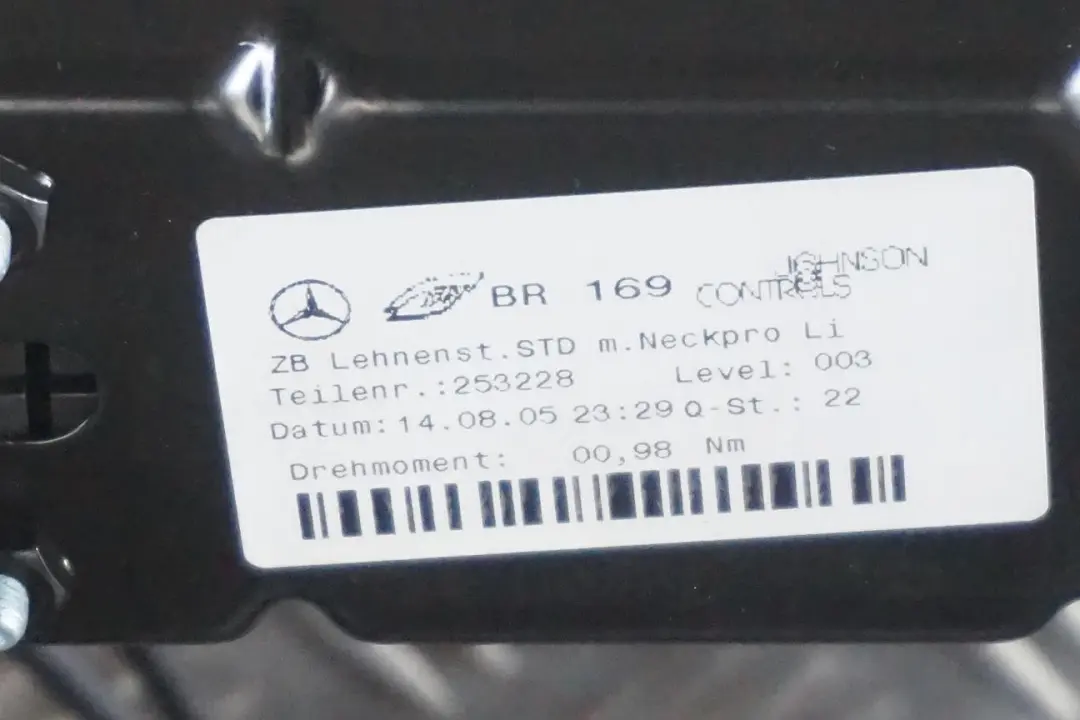 Benz A-Class W169 Front Left N/S Seat Frame Backrest Mechanism to Mercedes with Part number A1699104936 Mercedes Benz A-Class W169 Front Left N/S Seat Frame Backrest Mechanism - SKU A1699104936 - Part number A1699104936
