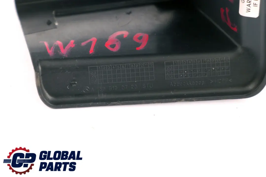 Bajo Asiento Delantero Carril Izquierdo Tapa para Mercedes B W169 W245 con número de pieza A1699190720 Mercedes B W169 W245 Bajo Asiento Delantero Carril Izquierdo Tapa - SKU A1699190720 - Número de pieza A1699190720