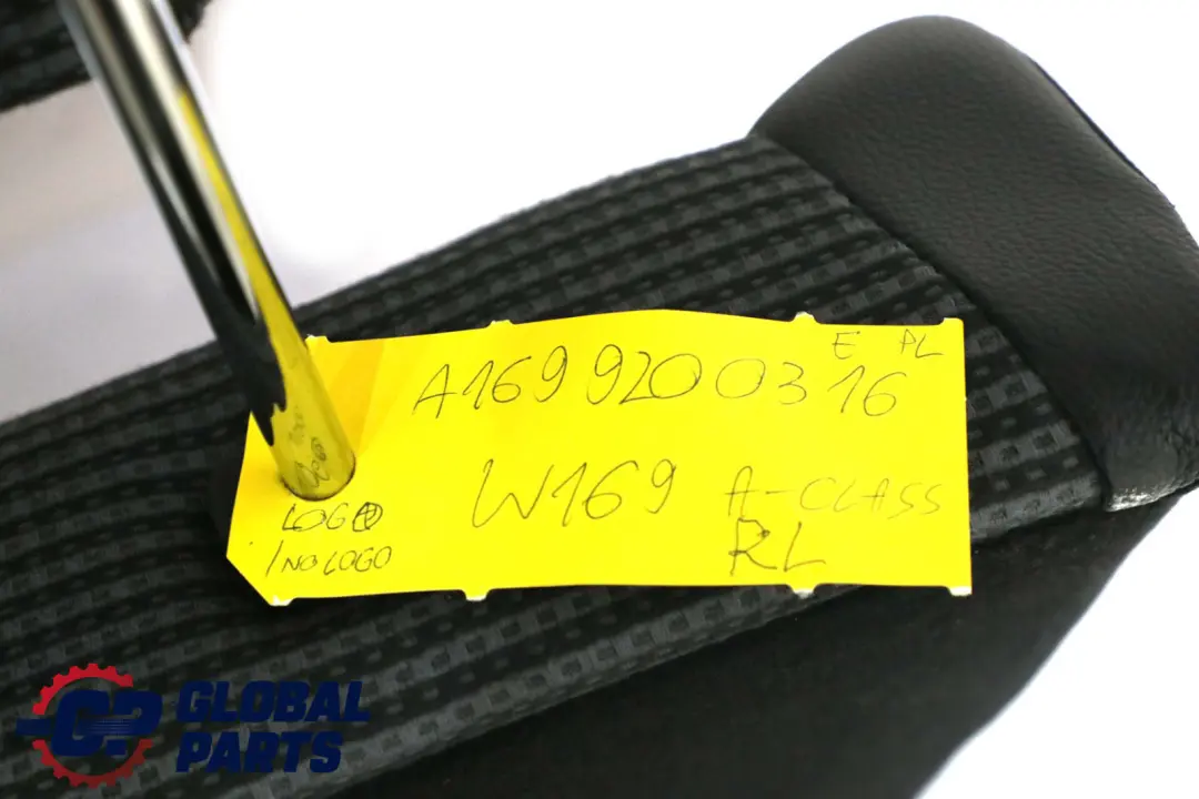 Mercedes W169 Rear Left Seat N/S Cloth Leather Backrest Black Anthracite - SKU A1699200316 - Part number A1699200316